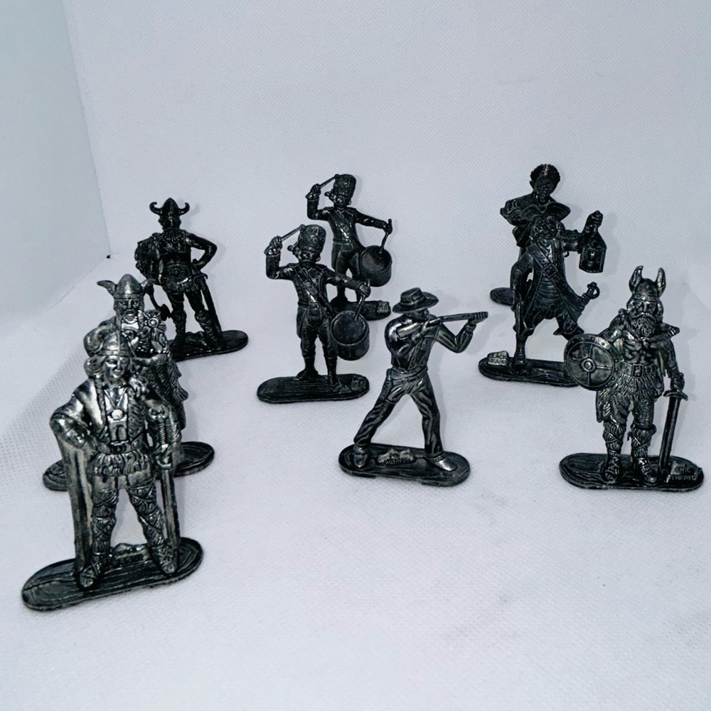 Metal Pewter Figurines - Pirates, Cowboy Figurines Vintage